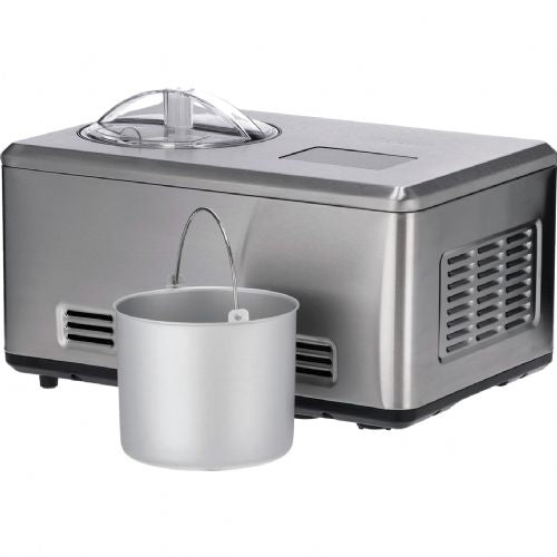 Aparat za sladoled Severin  2 v 1 EZ 7406, s funkcijo jogurta (brušeno nerjaveče jeklo, za 2000 ml sladoleda, kompresor 180 W)