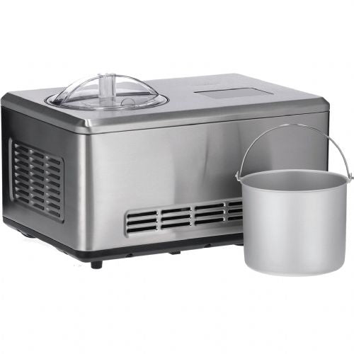 Aparat za sladoled Severin  2 v 1 EZ 7406, s funkcijo jogurta (brušeno nerjaveče jeklo, za 2000 ml sladoleda, kompresor 180 W)