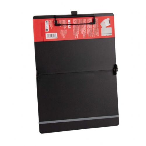 Apli PVC A4 Clip Pad, Black, Foldable