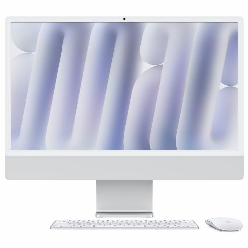 All in one Apple iMac, 24", Retina 4,5K, M4 (8-jedrni procesor in 8-jedrni grafični procesor), 16 GB, 256 GB SSD, srebrne barve