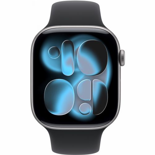 Pametna ura Apple Watch S11 aluminij 46 mm vesoljsko siva (športni pašček črn) S/M