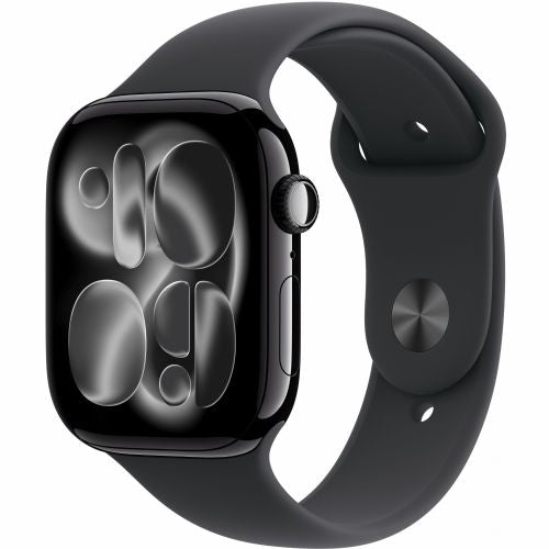 Pametna ura Apple Watch S11 Aluminium Cellular 46mm Diamantna črna (športni pašček črn) M/L