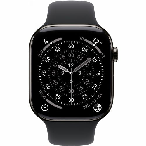 Pametna ura Apple Watch S11 Titanium Slate Cellular 46 mm (črn športni pašček) M/L
