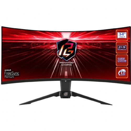 Monitor ASRock PG34WQ15R2B 86,4 cm (34"), 21:9 HDMI/DP ukrivljen 165Hz WQHD