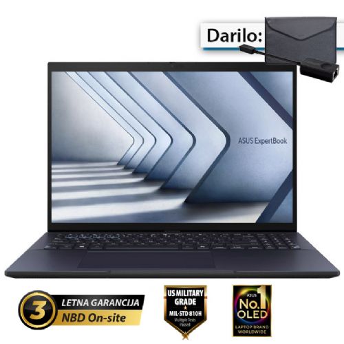 Prenosnik Asus ExpertBook B9 Intel Ultra 5-120U/16GB/SSD 1TB NVMe/35,56 cm (14") WQXGA OLED/Win11Pro, črn (B9403CVAR-WB53D0X)