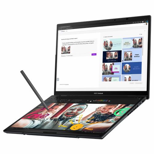 Computer portatile Asus ZenBook Duo Intel Ultra 9-285H/32/GB/SSD 2TB NVMe/35,6 cm (14") 3K OLED/DE/Win11Home, nero (UX8406CA-PZ068X)