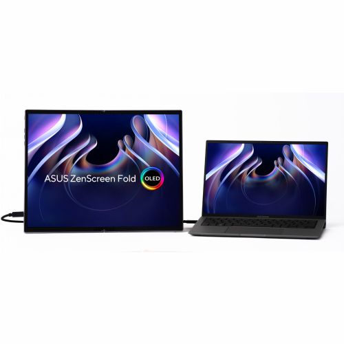 Monitor Asus ZenScreen Fold MQ17QH 43,94 cm (17,3"), 2560 x 1920 QHD, OLED, 500cd/m2, 0,2ms, črna