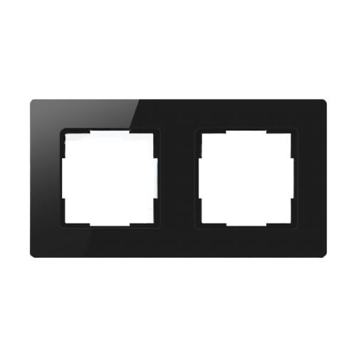 Okvir stikala za luči Avatto 2 vtičnici TS20 (črn)