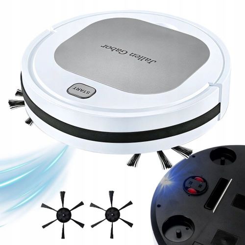 Robot vacuum cleaner Verk USB 28 cm, battery-powered, wireless, quiet operation, microfiber cloth, silver
