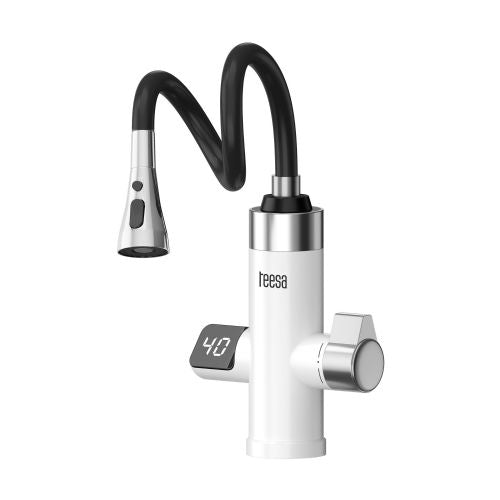White LCD Kitchen Instant Electric Water Heater 3000W with Flexible Spout