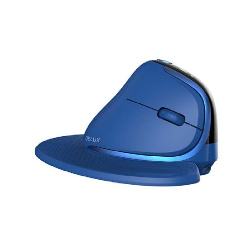 Brezžična ergonomska miška Delux M618XSD BT+2.4G RGB (modra)