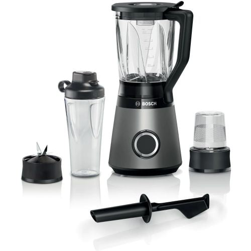 Blender Bosch Serie 4 Standmixer VitaPower MMB6177S, 1.200 W, 1.5 L, s sekljalnikom in skodelico ToGo, črna/srebrna