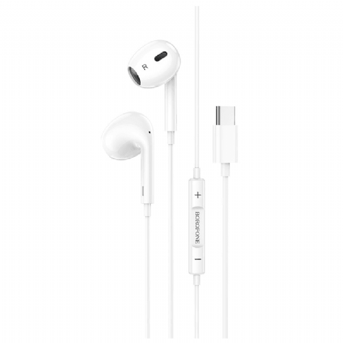 Borofone BM30 Max headphones with Type C plug and microphone, white