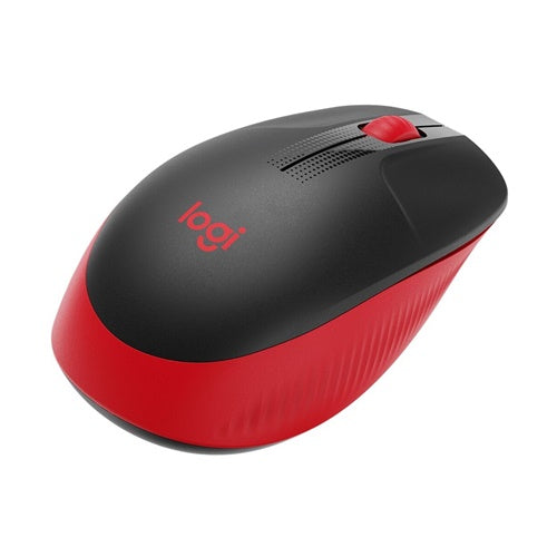 Brezžična miška Logitech M190, črna/rdeča
