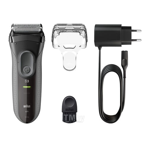 Brivnik Braun Series 3 ProSkin 3000s, vodoodporen, brezžični, hitro polnjenje, črn