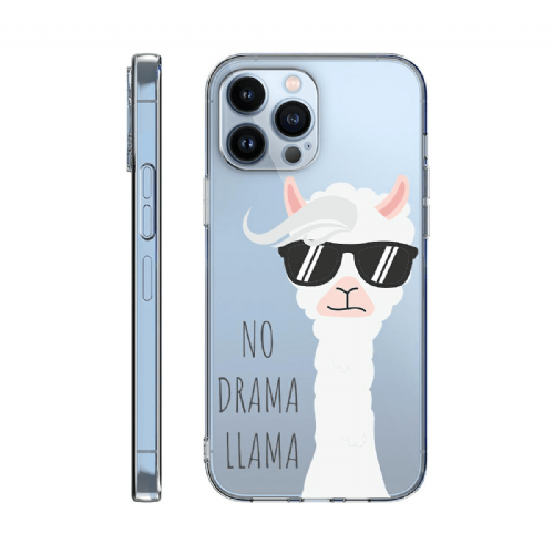 Clear Case Antishock No Drama LLama for iPhone 13 6.1 - transparent