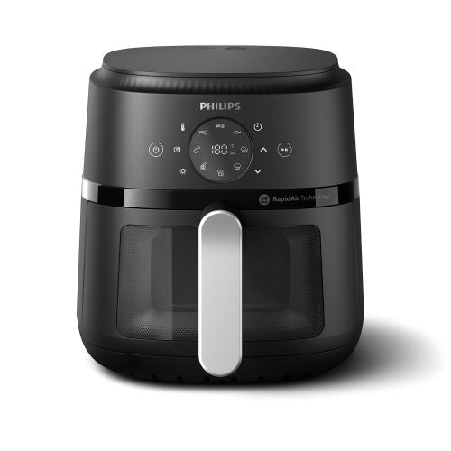 Philips NA221/00 Air Fryer 4.2 L, Rapid Air Circulation Technology, 13 Programs, Easy Cleaning, Digital Timer, Black/Silver