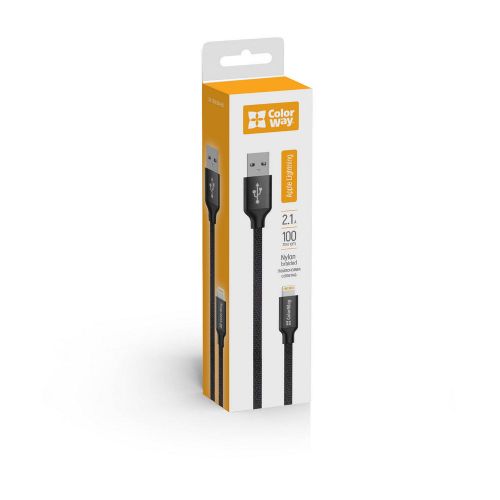 CW-CBUL004-BK Cable Colorway USB Apple Lightning 1m 2.1A black
