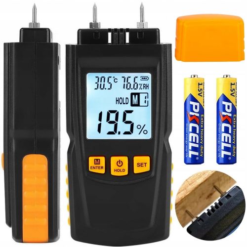 Digital LCD moisture meter for wood and other materials illuminated moisture meter