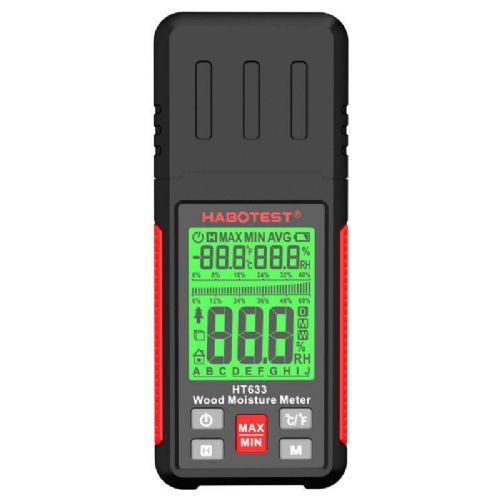 Digital LCD moisture meter for wood and other materials - hygrometer