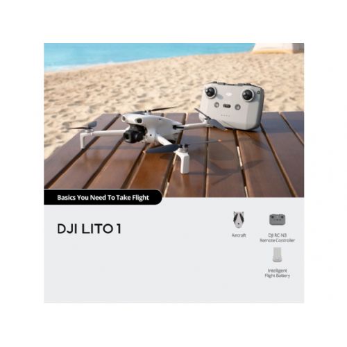 DJI Lito 1 drone, 48 MP camera, 4K 100 fps video, up to 36 min flight time, omnidirectional obstacle detection, RC-N3, gray