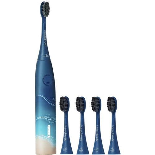 Električna zobna ščetka Happybrush ECO VIBE 3 Starter Kit Ocean + 4 polnila (modra/bež)