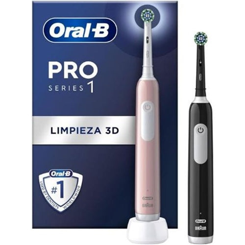 Električna zobna ščetka Oral-B Pro 1 Duo Cross Action z drugim ročajem (črna/roza)