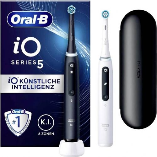 Električna zobna ščetka  Oral-B iO Series 5 Duo (črna/bela, mat črna/precej bela vključno z drugim ročajem)