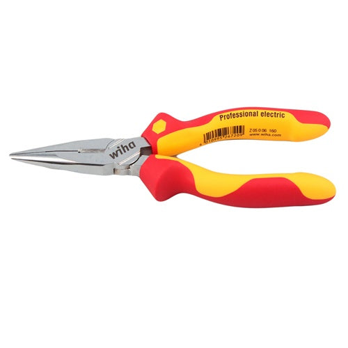 Wiha Professional electric flat-nose pliers (red/yellow, with side pliers, straight shape)