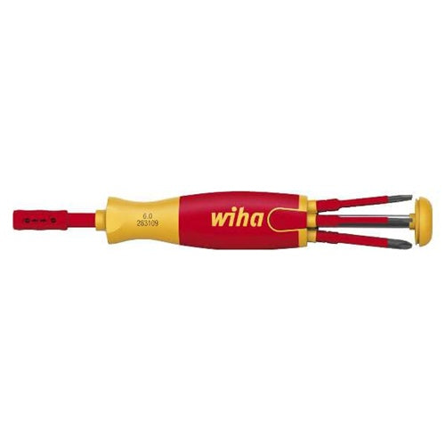 Wiha LiftUp electric screwdriver with bit magazine (red/yellow, 7-piece) set of sockets/bits/drill bits
