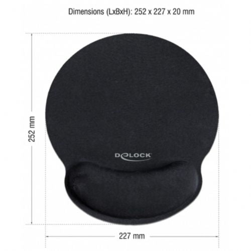 Ergonomska podlaga za miško z gelom za zapestje DeLock,črna