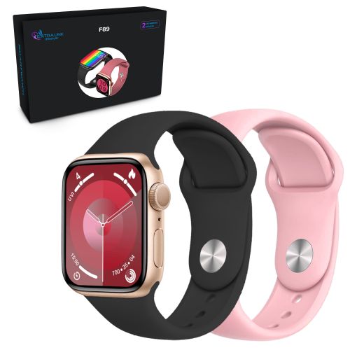 Pametna ura EXTRALINK LIFESTYLE F89 ZLATA + ROZA/ČRN PAS