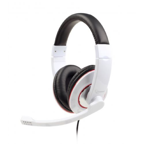 Gembird MHS-001 headphones with microphone, white