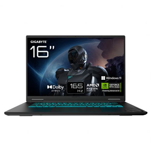 Prenosnik Gigabyte GAMING A16 3WHK3DE894SH Ryzen 7 260/40,6cm (16")/165Hz/1920 x 1200/IPS/16GB/SSD 1 TB NVMe/GeForce RTX 5070/DE/W11Home, črn