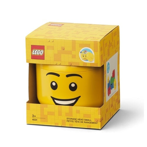 Glava za shranjevanje Lego  Happy Boy, majhna, 2 litra, polipropilen, rumena, 160x185x160 mm