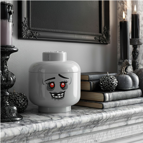 Glava za shranjevanje Lego "Zombie", majhna, siva