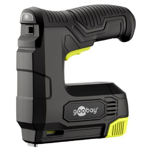 Goobay 2-in-1 battery stapler, nailer and stapler, cordless, Li-ion battery, 100 staples, USB-C charging