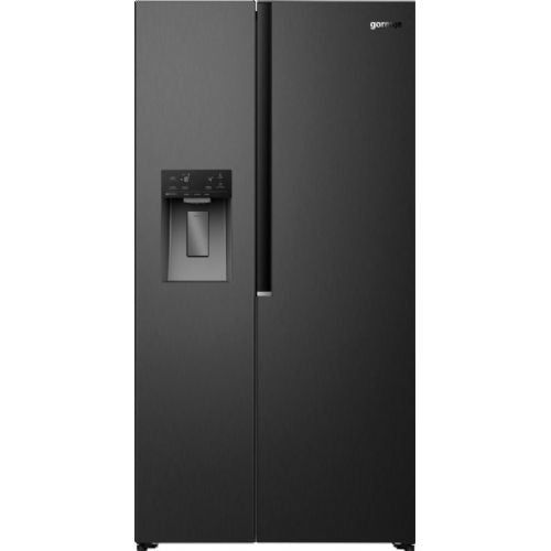 Ameriški hladilnik Gorenje NRS917E61BX, 528 l, NoFrost Plus, MultiFlow 360°, dozirnik vode in avtomat za led, črne barve