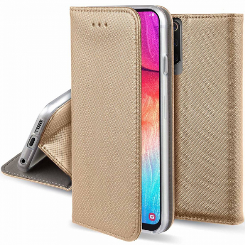 Phone cases Havana Xiaomi 17 magnetic flip, gold, built-in stand, card slot, silicone insert