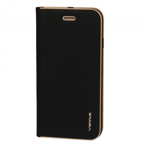 Havana Premium Flip Case Samsung Galaxy S23 5G - Black with Gold Edge