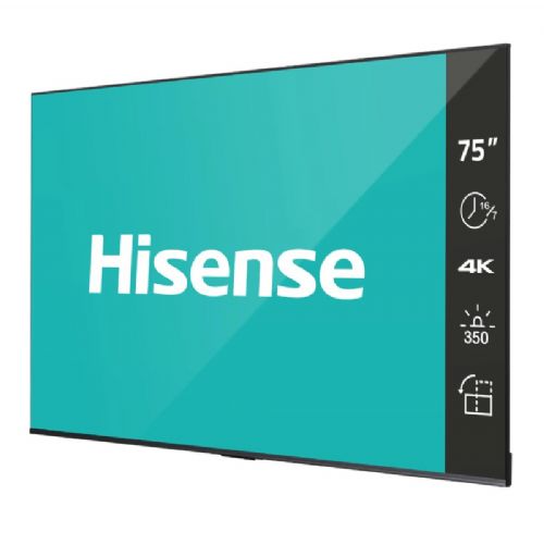Monitor digitale Hisense 75DP30FE, 190 cm (75"), 4K UHD, 350 nit, Android 9, funzionamento 16/7
