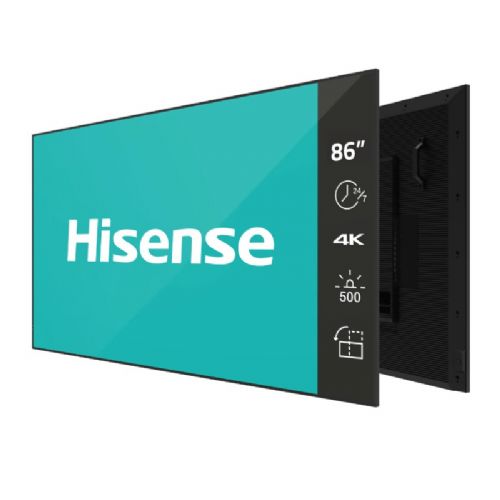 Monitor digitale Hisense 86DM66D, 218 cm (86"), 4K UHD, 500 nit, Android 11, funzionamento 24 ore su 24, 7 giorni su 7.