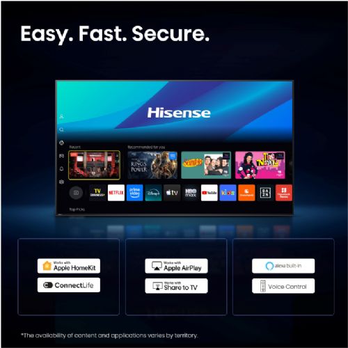 Televizor Hisense 100U7SE, 253 cm (100"), 4K ULED MiniLED, 144 Hz, VIDAA Smart TV, Dolby Atmos, črne barve