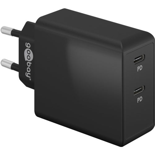 Goobay USB-C fast charger, 36 W, 2x USB-C, PD, black
