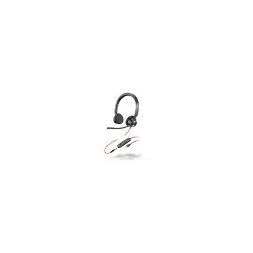 HP Poly Blackwire 3325 Stereo Microsoft Teams Certified USB-C Headset +3.5mm Plug +USB-C/A Adapter