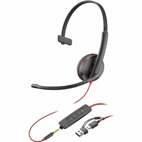 HP Poly Headset Blackwire C3215 Mono USB-C/A &amp; 3,5 mm