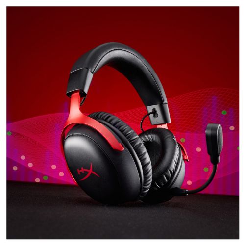 Slušalke HyperX Cloud III S brezžične, Bluetooth 5.3, 120 ur baterije, snemljiv mikrofon, črne