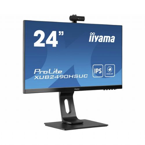 Monitor Iiyama ProLite XUB2490HSUH-B1 60,5 cm (23,8") 16:9 FHD IPS 4ms 100Hz HDMI DP USB spletna kamera zvočnik Pivot Black