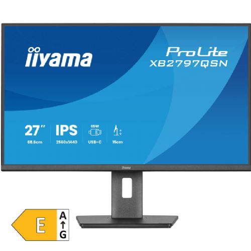 Monitor IIYAMA ProLite XB2797QSN-B1 68,5cm (27") QHD IPS 75Hz DP/HDMI/USB-C zvočniki
