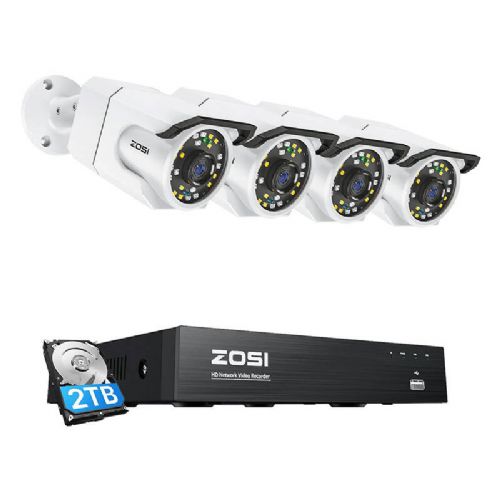 IP kamera ZOSI C105 4 kos WiFi 8MP + NVR 8ch + 2TB HDD